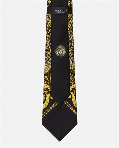 versace tie-detailed baroque-print silk caftan|Versace Barocco Jacquard Silk Tie .